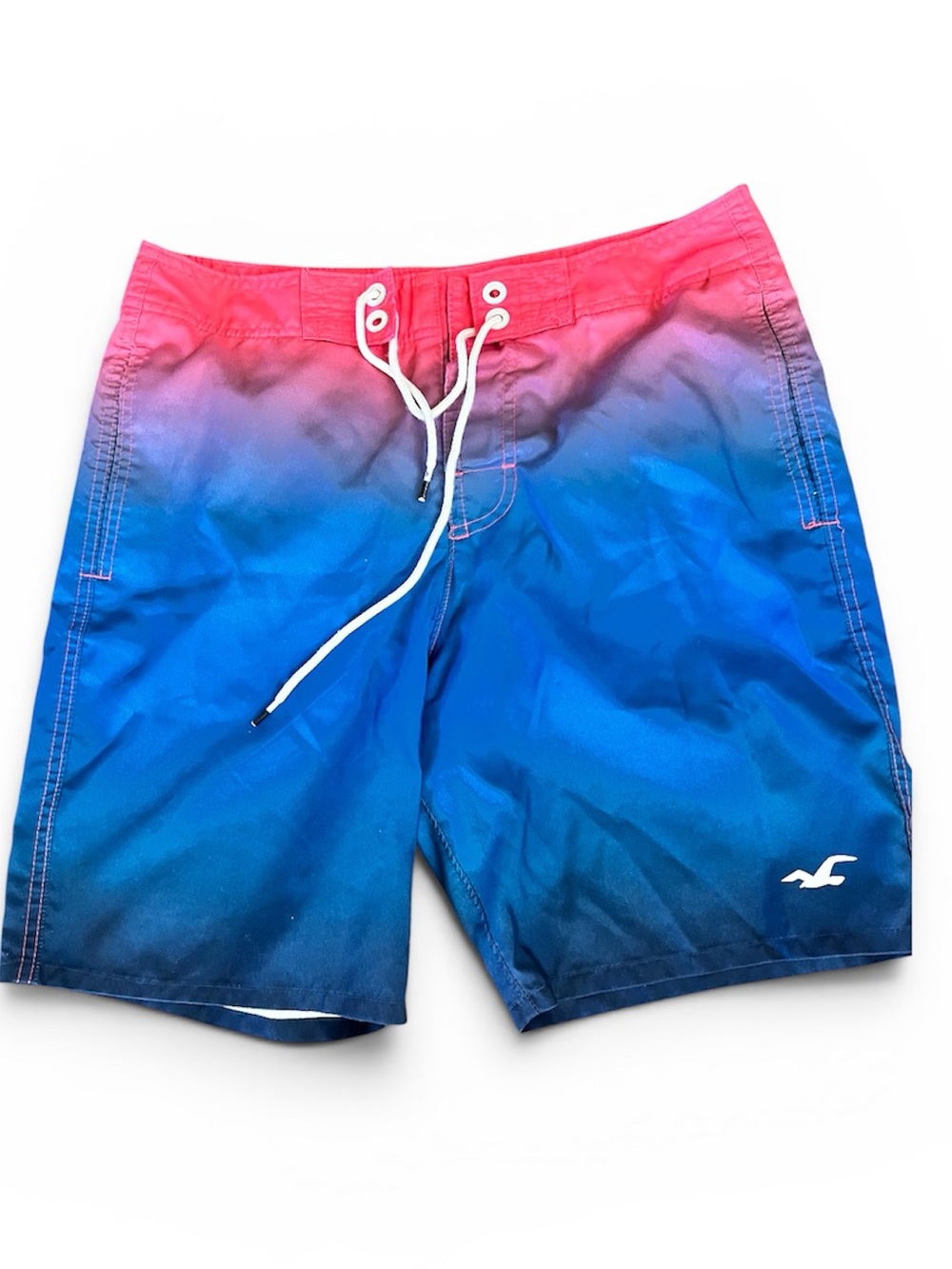 Hollister Men’s Pink-to-Blue Ombre Swim Shorts